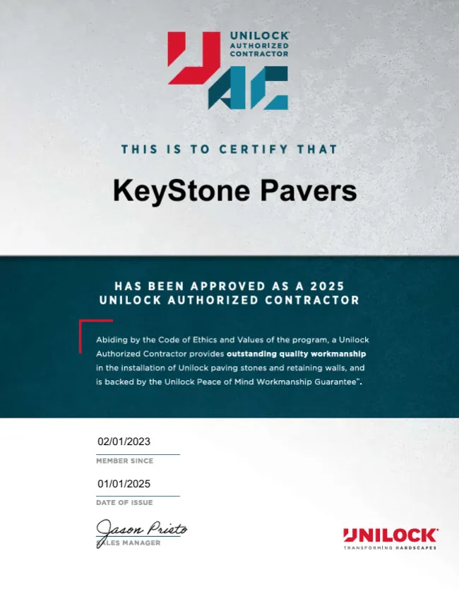 KeyStone Pavers Is a Unilock Authorized Contractor