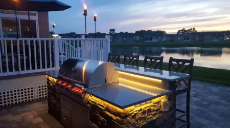 Basic Outdoor Kitchen Built By Keystone Pavers, LLC.