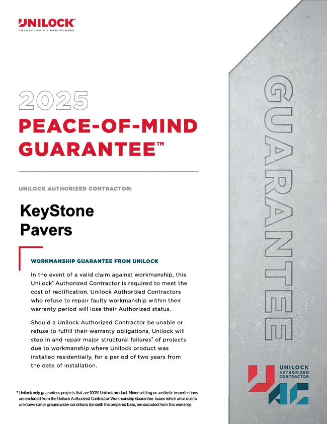 unilock-peace-of-mind-guarantee Unilock Authorized Contractor Peace Of Mind Guarantee.
