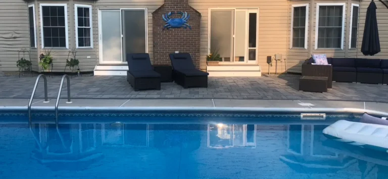 centreville md paver patio poolside hardscape thumbnail